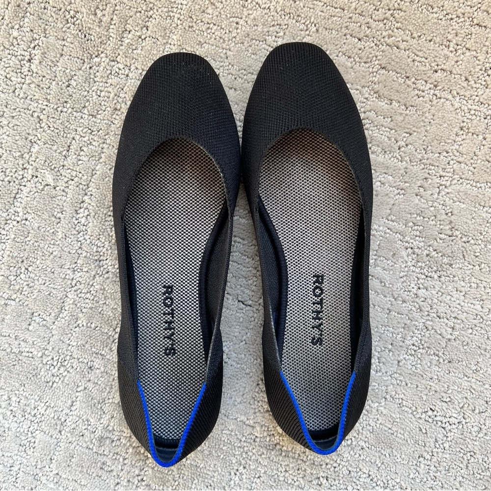 Rothy’s “The Square” Ballerina Flat in Black